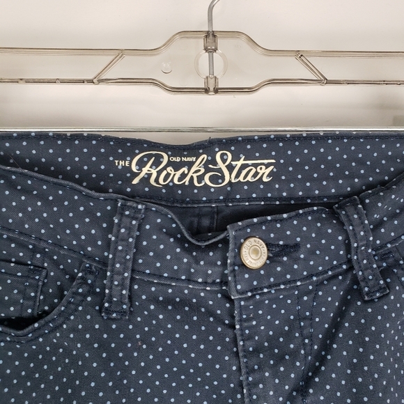 Old Navy Skinny Blue Rock Star polka‎ dots Sz 8 - Picture 2 of 4